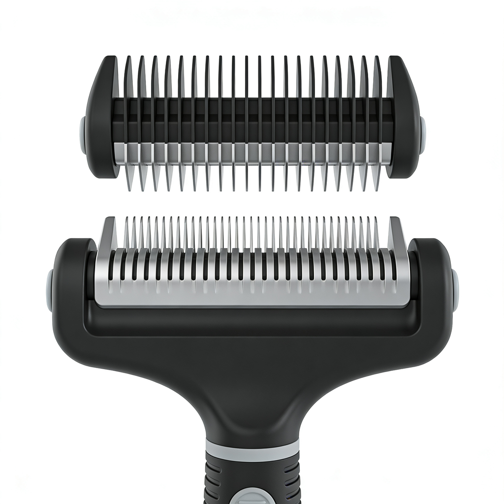 JovanPet 2 in 1 Dematting and Deshedding Rake, Dual Head Dog Grooming Tool with Wide Tooth Dematting Rake and Fine Deshedding Rake, Detangler Comb for Thick Double and Long Dog Coat