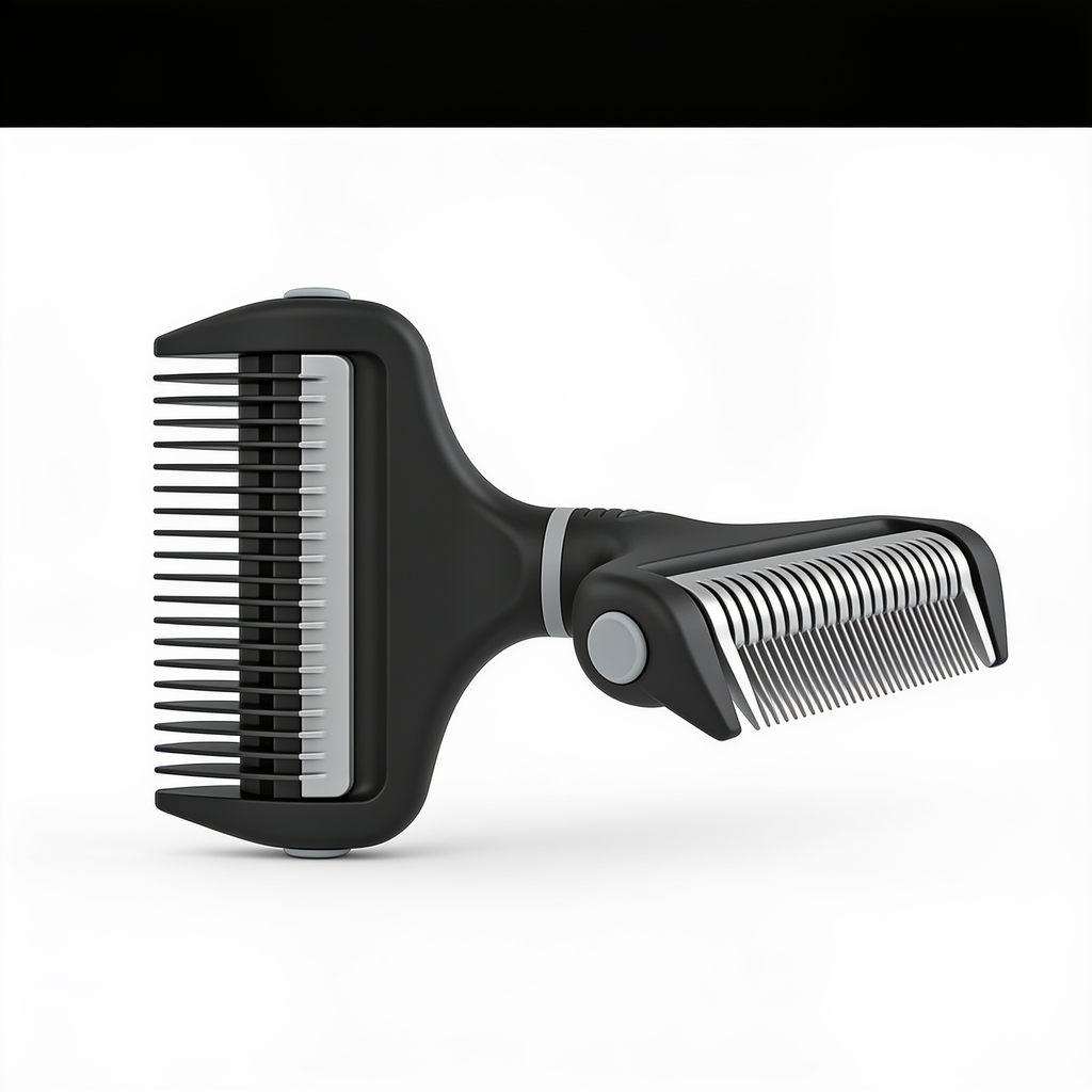 JovanPet 2 in 1 Dematting and Deshedding Rake, Dual Head Dog Grooming Tool with Wide Tooth Dematting Rake and Fine Deshedding Rake, Detangler Comb for Thick Double and Long Dog Coat